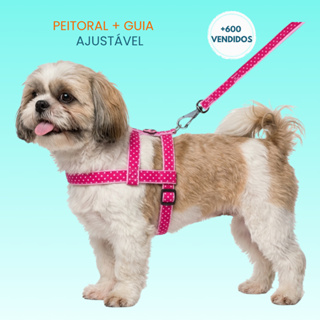 Peitoral para Cachorro Pequeno com Guia – Nylon Ajustável em Oferta na Shopee