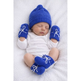 KIT BEBÊ RECEM NASCIDO 3 PEÇAS 1 GORRO, 1 PAR DE LUVAS, 1 PAR DE SAPATINHOS ENXOVAL DE BEBÊ em Oferta na Shopee