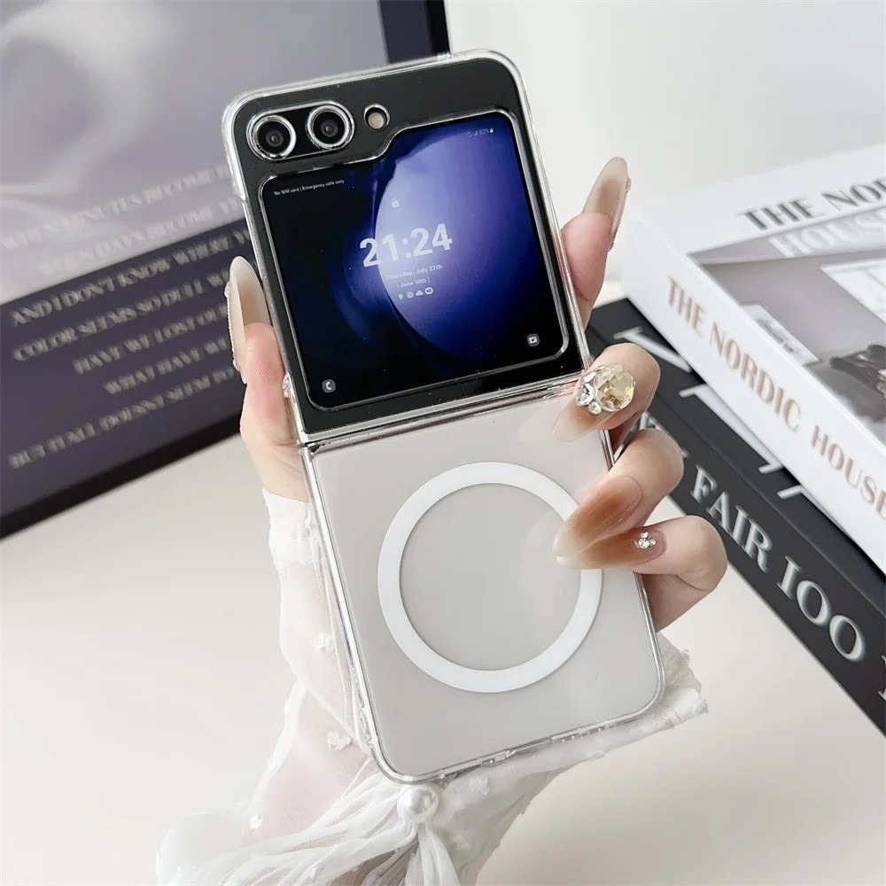 Capa Magnética Transparente MagSafe para Samsung z flip 5 S25PLUS S25ULTRA