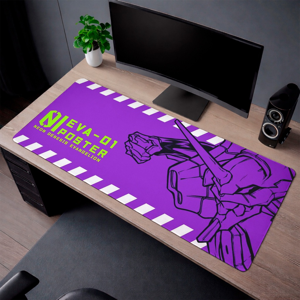 MousePad Gamer Grande 70x30cm Vários Modelos Animes EVA Evangelion Mecha Diverso Envio Imediato