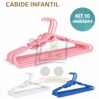 Cabide Infantil Bebe Reforçado Kit 10 Unidades Colorido em Oferta na Shopee