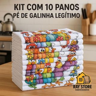 10 Pano De Prato Pé de Galinha Atacado Estampado 100% Algodão Alvejado Com Bainha em Oferta na Shopee