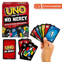 Jogo de Cartas UNO No Mercy 168 Cartas Jogo de Cartas Divertido Para Família e Amigos, Regras Diferentes