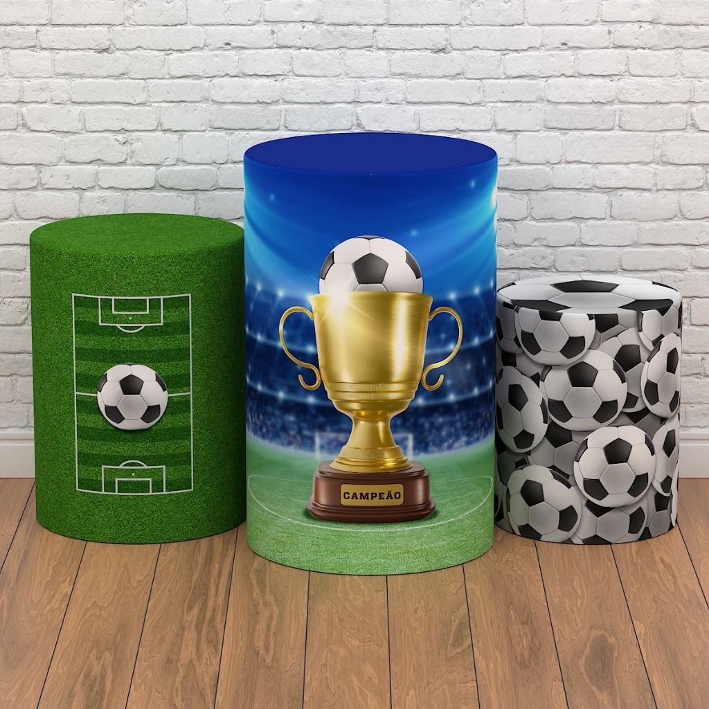Capa Trio de Cilindro Copa Futebol Brasil Hexa 2026 Decorativo Veste Fácil Em Te