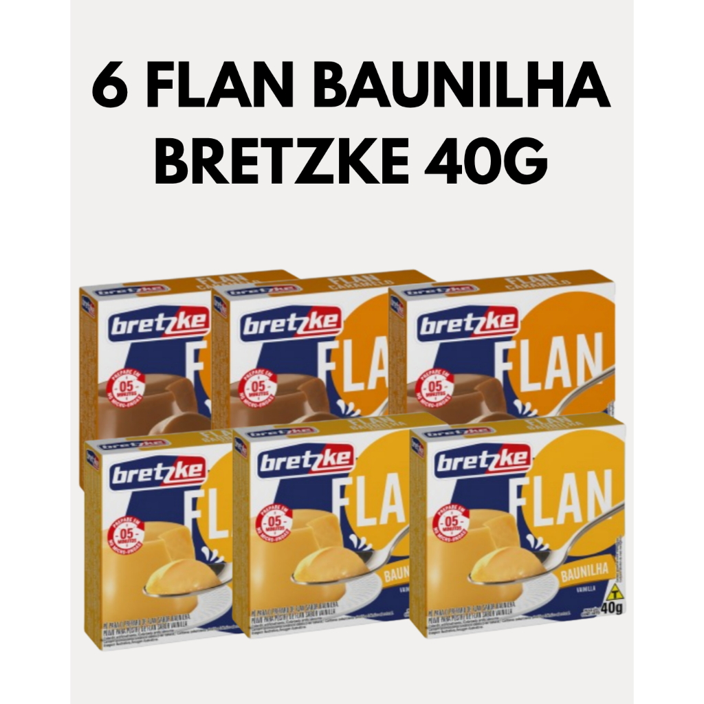 6 FLAN BAUNILHA OU CARAMELO 40G