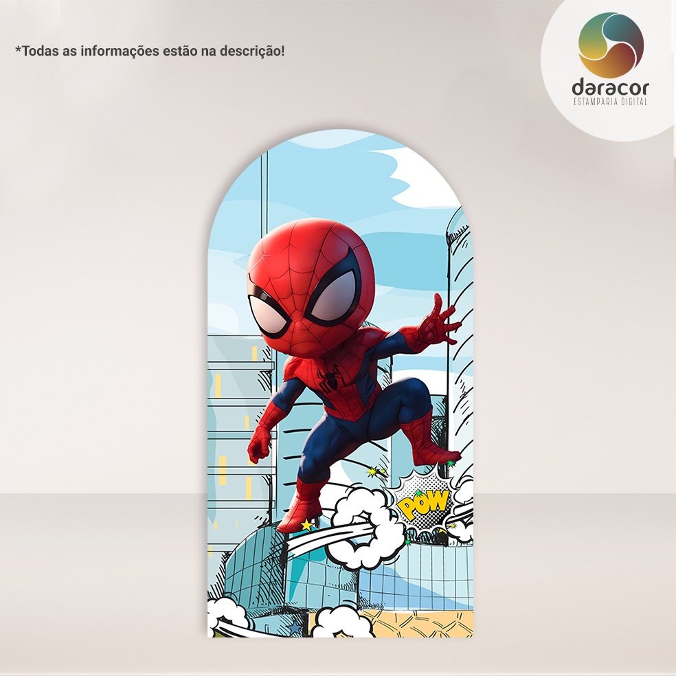 Capa de Painel Vertical Aranha Baby Comics Retangular c/overloque e Romano c/ elástico FACE ÚNICA