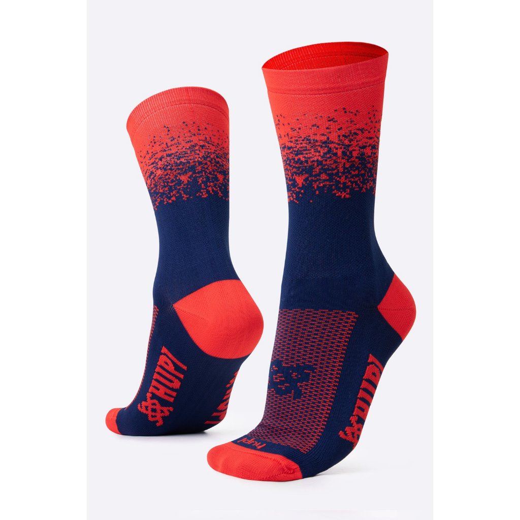 Meia Hupi Splash Azul/vermelho