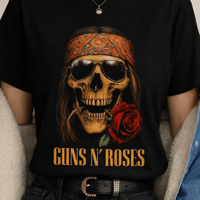 Camiseta Guns N Roses Blusa Feminino Camisa Slash T-shirt 100% Algodão Skull Masculino Street Rock