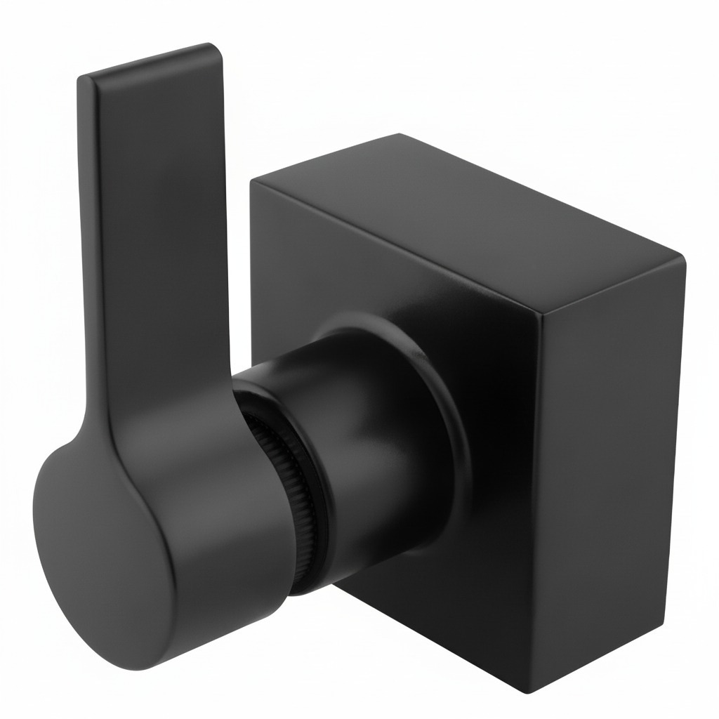 Acabamento C-70 Preto  Para Registro Padrao Deca, Acabamento Metal Preto Canopla Quadrada Para Chuveiro
