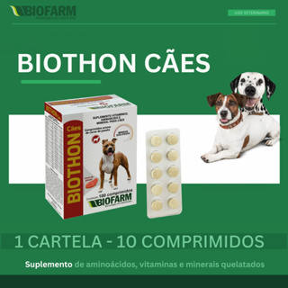 Biofarm Biothon Cães Suplemento Alimentar Massa Muscular Pelos Saudáveis Vitaminas 10 Cp em Oferta na Shopee