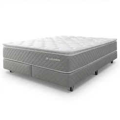 Cama Box King Colchão Molas Ensacadas com Pillow Top Extra Conforto 193x203x67cm BF Colchões