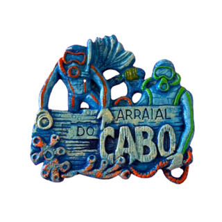 Ímã Arraial do Cabo RJ Mergulho - Imã de Geladeira em Resina