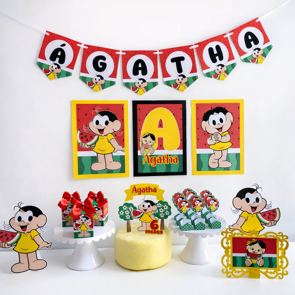 Kit Festa Magali Personalizado l Aniversário I Mesversário I Só um Bolinho I Decoração Festa Casa Escola I 21 itens