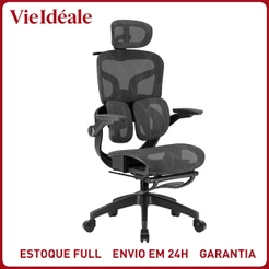 Cadeira de Escritório Ergonômica com Encosto de Cabeça 4D Ajustável e Coluna em S – Mesh Respirável, 3 Posições