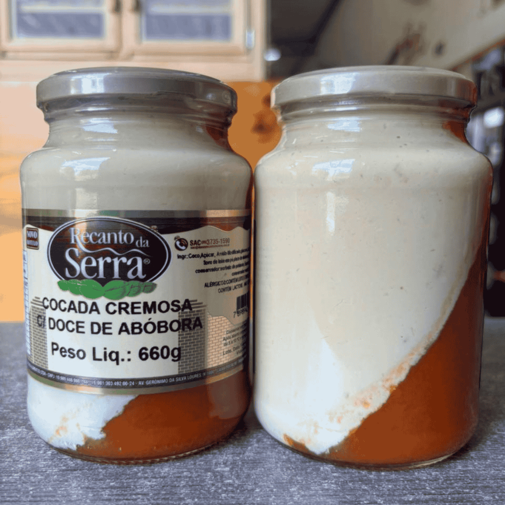 Cocada Cremosa com Doce Recanto da Serra 660g Doce de Minas Uai Sabores Com Doce de Abóbora Variações