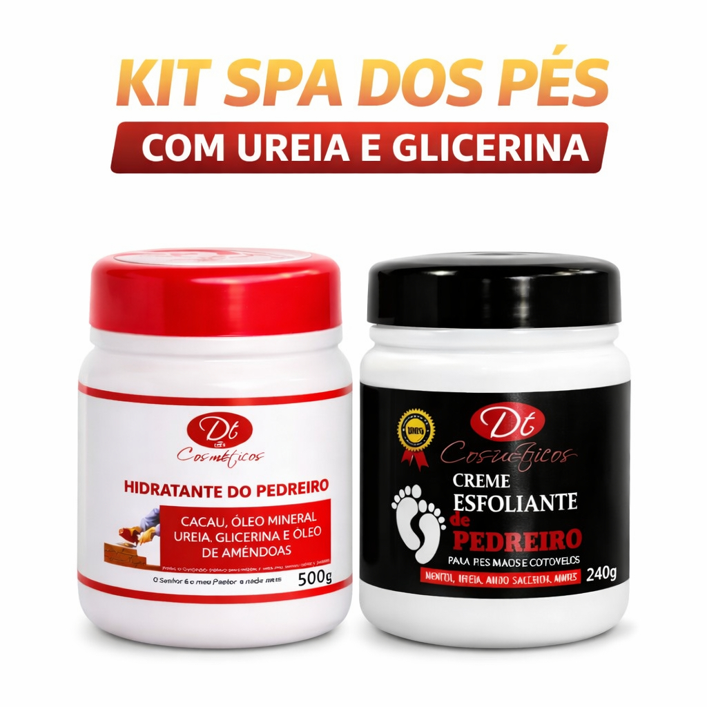 Esfoliante + Hidratante Spa dos pés Ressecados hidrata e amacia a pele Seca com Ureia
