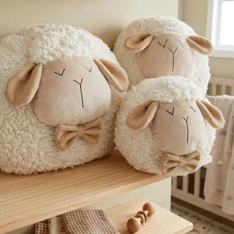 Trio de ovelhas de Pelúcia para quarto de bebê/ trio de urso ovelha para para Nichos - ovelha