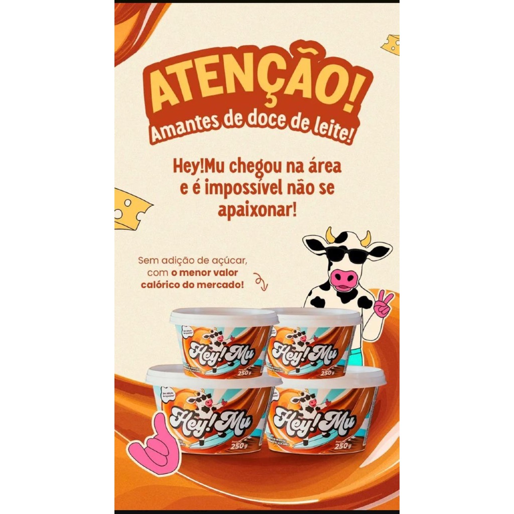 Doce de Leite Hey! Mu 250 gr Pote Zero Açúcar FIt Original Sem Glúten — imagem 2 de 2