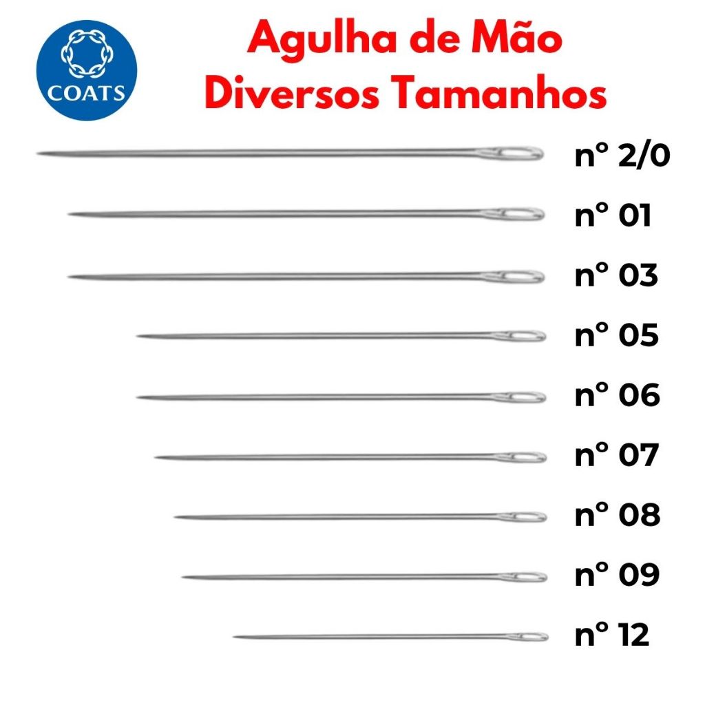Agulha de Mão Diversos Tamanhos - Marca: Coats | Modelo: Cadena Milward Darning