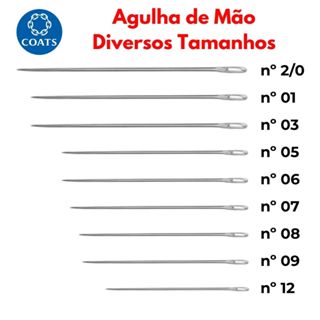 Agulha de Mão Diversos Tamanhos - Marca: Coats | Modelo: Cadena Milward Darning em Oferta na Shopee