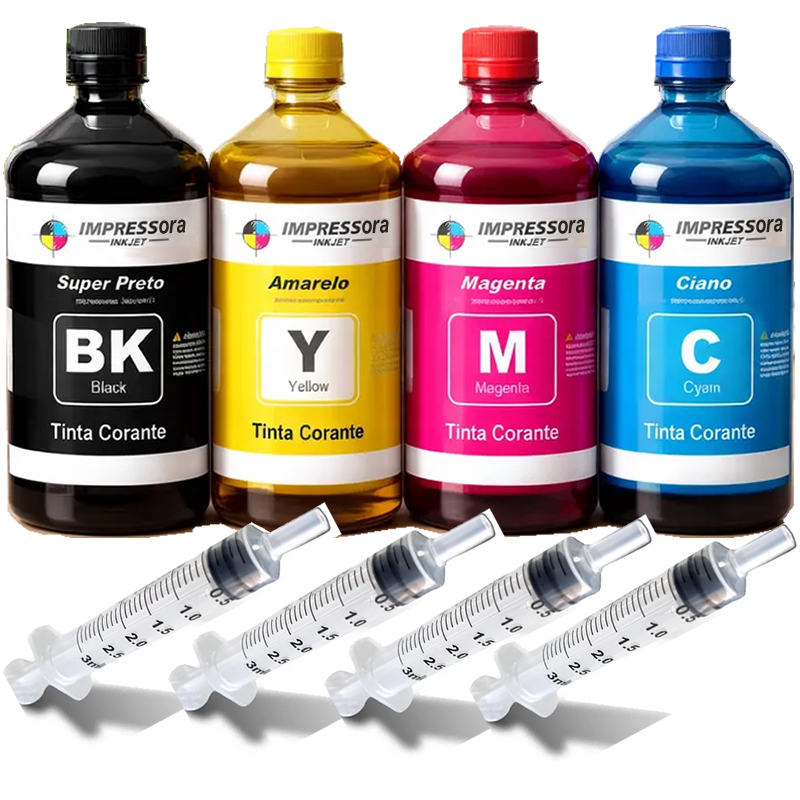 Kit Tinta para Canon 4 x 500ml Mega Tank Pixma G1100 G1110 G2100 G2110 G2160 G2111 G3101 G3110 G3111