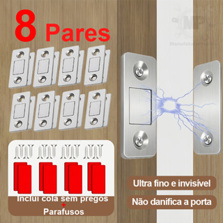 KIT 8 Fecho Magnético De Neodímio Trava P/ Porta Armário Guarda Roupa em Oferta na Shopee