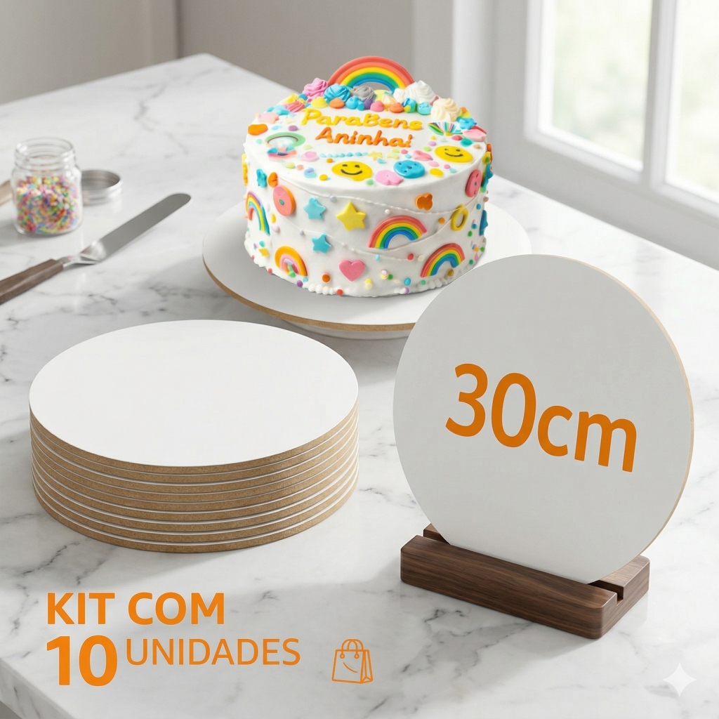Kit Cakeboard 35cm Base Para Bolo Suporte Bolo Resistente Premium Confeitaria