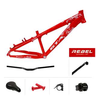 Quadro Aro 26 Freeride GTA Rebel + KIT manoplas guidão mesinha canote abraçadeira e selim em Oferta na Shopee