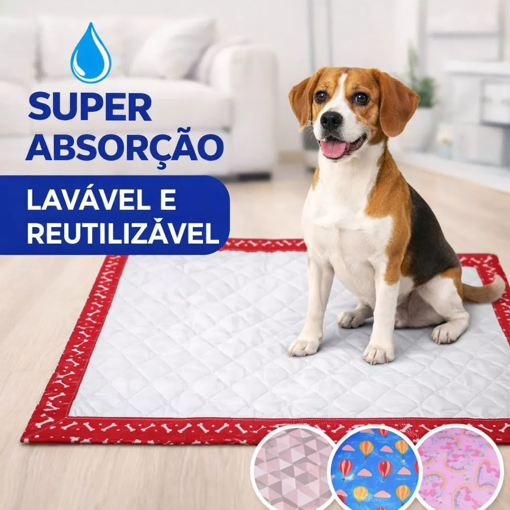 Tapete Higiênico Para Cães Lavável e Impermeável Tamanho Grande