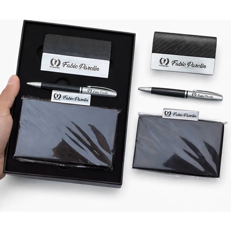 Kit Executivo Luxo 3 Peças Personalizado Logo, Empresa, Nome , Time em Oferta na Shopee