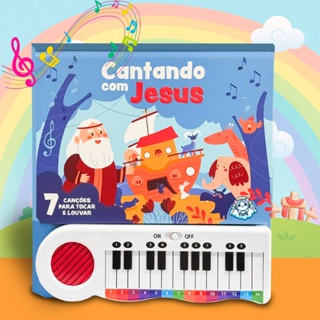 Livro Com Piano Infantil Cantando com Jesus Livro Musical Bíblico Educativo Presente Criança em Oferta na Shopee