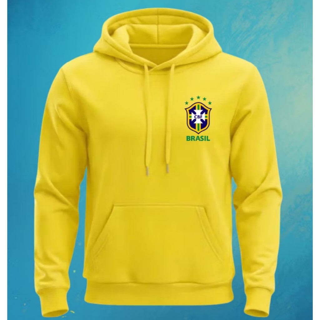 Moletom Unissex Canguru Abrigo Brasil Copa Do Mundo 2026 Estiloso Para Usar Na Copa No Inverno