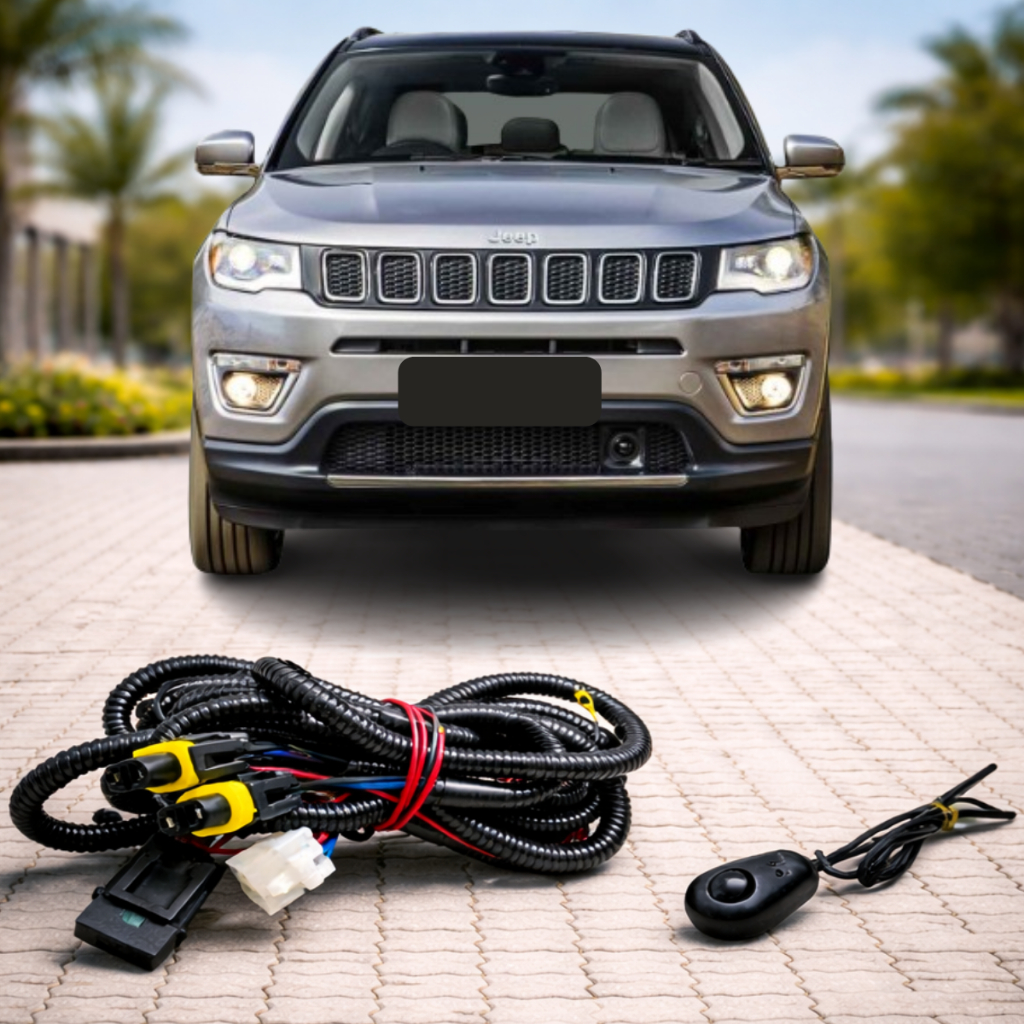 Chicote Completo Farol Milha Jeep Compass 2016 2017 2018 2019 Interruptor Colante