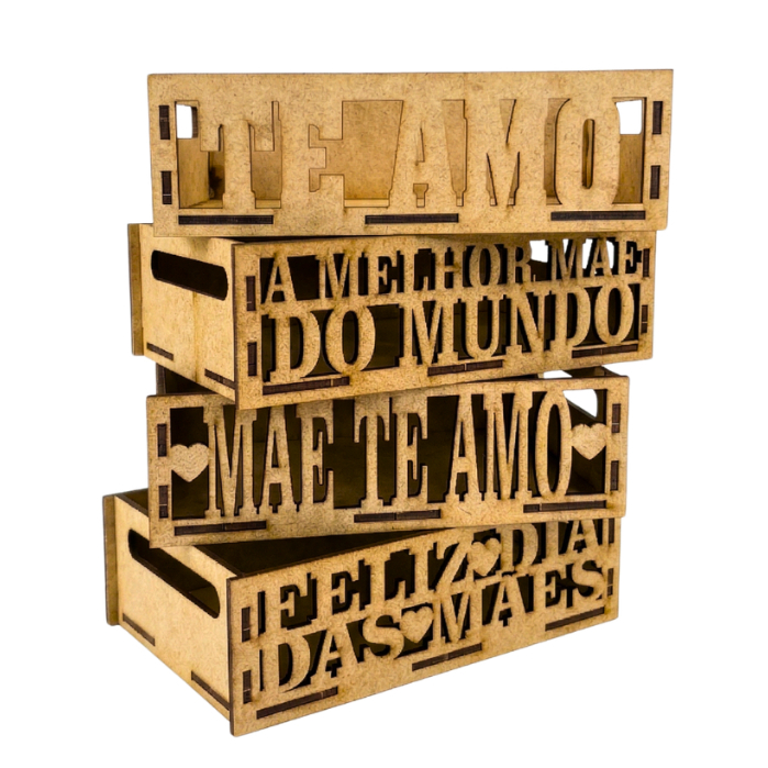 Kit Bandeja Cesta Mdf Cru 10×15 Decorada Vazada Dia Das Mães Lembrancinha Presente Embalagem