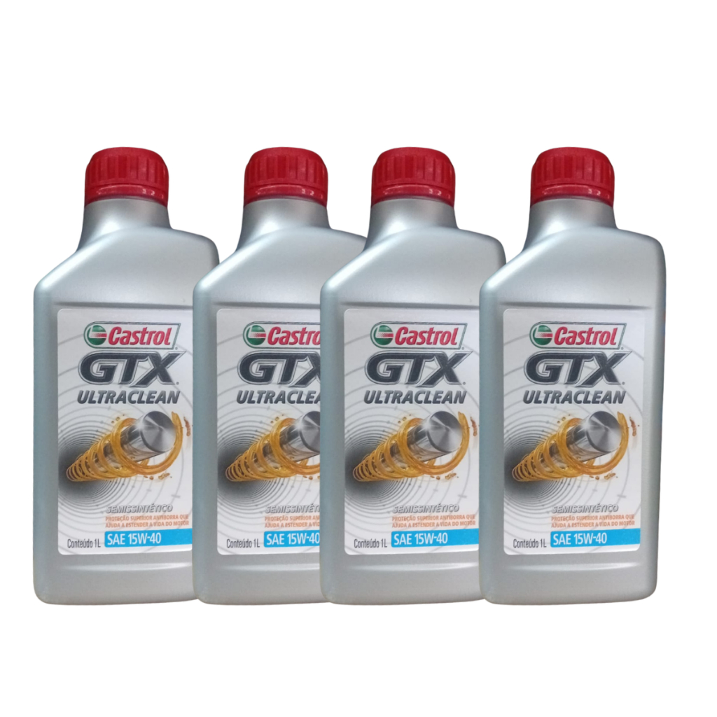 Kit 4 Litros De Óleo 15w40 Ultraclean GTX Castrol