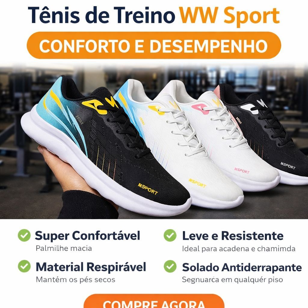 WW Sport Tênis Esportivo Lançamento 2026