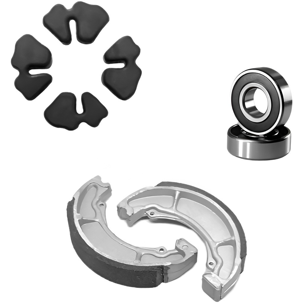 Kit Patim Lona Freio + Rolamento + Bucha Coroa Titan Fan 150