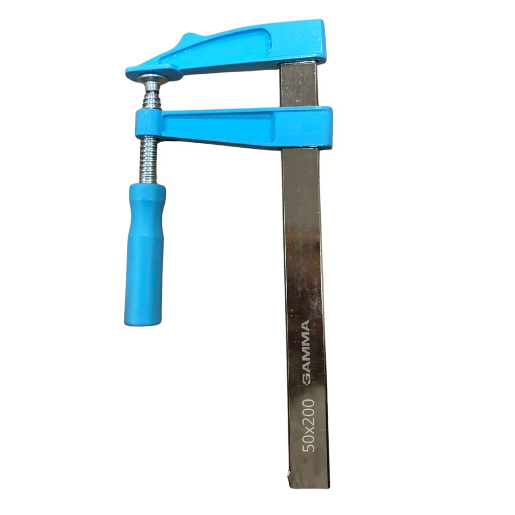 Sargento Grampo Tipo F 50x200mm Azul em Aço Resistente com Rosca Suave e Alta Durabilidade