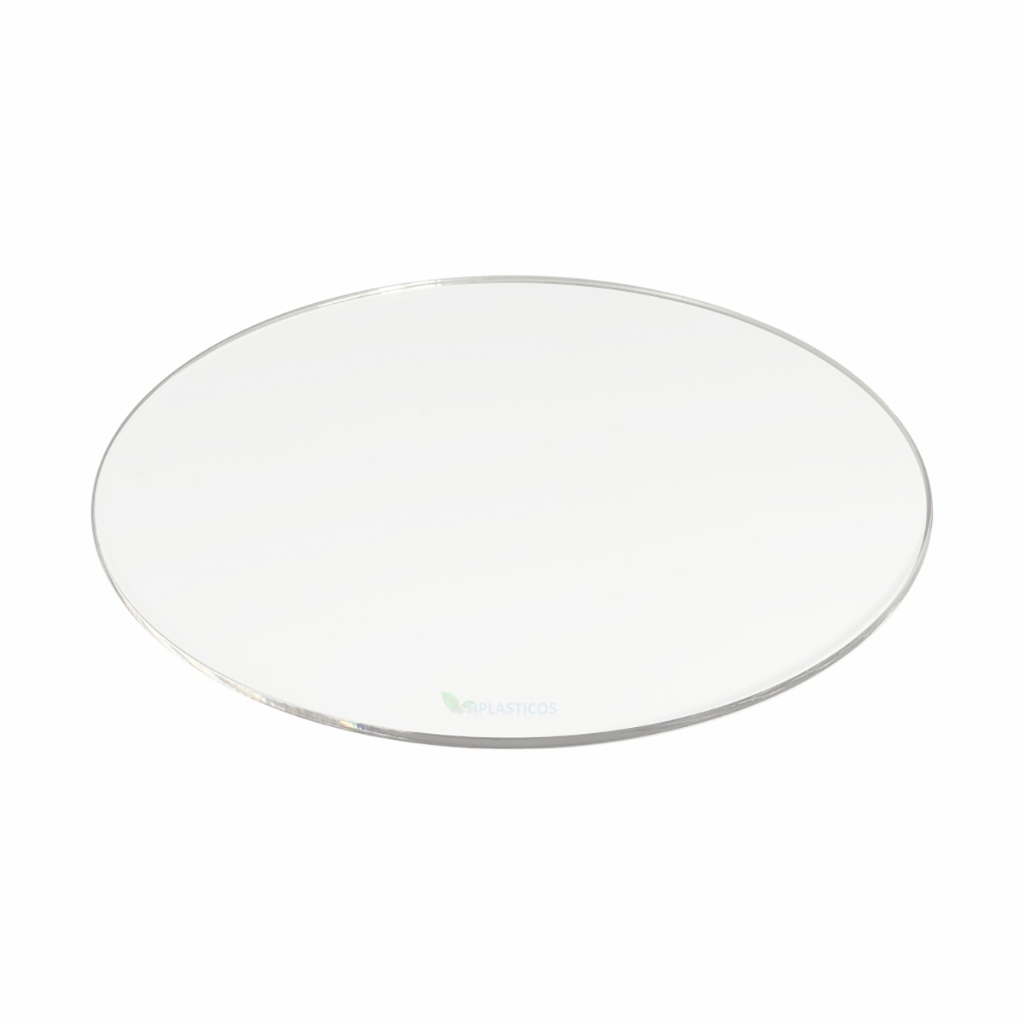 PLACA ACRÍLICA CRISTAL REDONDA DIAMETRO 33CM X 2MM ESPESSURA