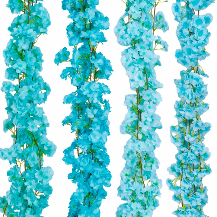 Corrente De Cerejeira Coreana Dorama Azul e Rosa Bebê Artificial 210cm Decoração Premium Flor artificial trepadeira Sak