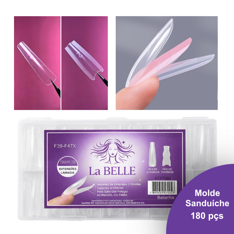 Molde Sanduiche 180un unhas bailarina quadrada amendoada molde f1 sandwich