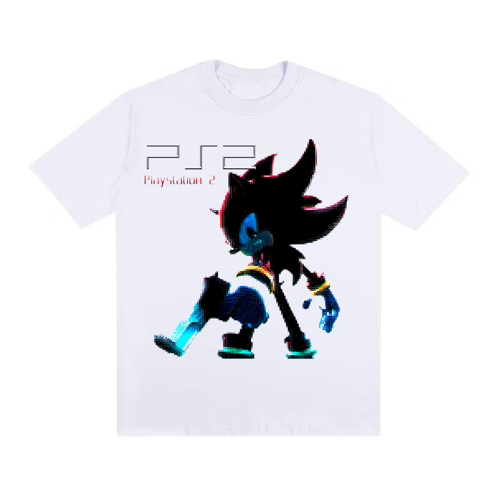 Camiseta Streetwear Alternativa Gótica Shadow Sonic Ps2 Estilosa Y2K Camisa Oversized Swag Premium Confortável