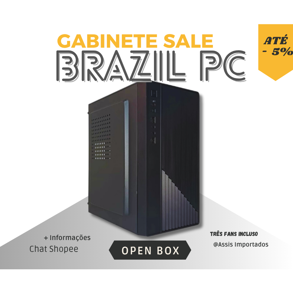 🔥 Gabinete Mini ATX N110 BrazilPC 🖤 2 Fans Frontais Rise Mode Incluídos 💨 Sem Fonte 🔥