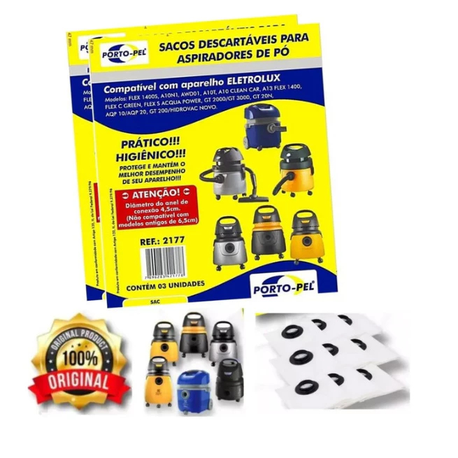 Sacos de Aspirador Electrolux FLEX | A10 | A13 | AWD01 | AQP | GT 20N/30N/200/2000/3000 | e Mais