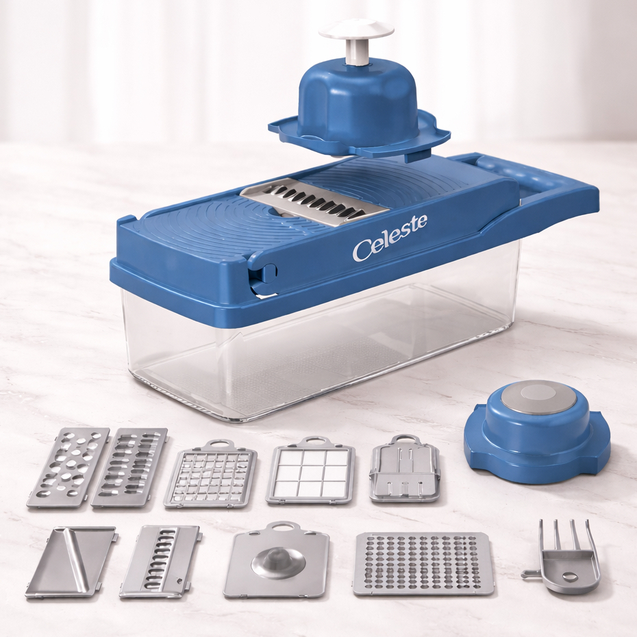 Cortador de Legumes Multiprocessador Manual De Alimentos 12 Em 1 Fatiador Ralador Triturador Cozinha