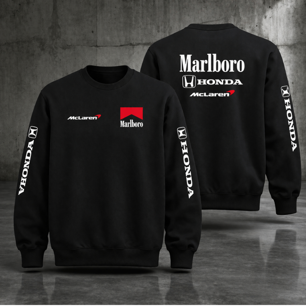 Moletom F1 Marbolro Honda blusa De Frio flanelada Gola Careca Estampado Otima qualidade Moletom Gola redonda unissex em Oferta na Shopee