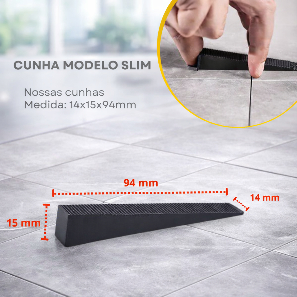 kit 1000 Niveladores de Piso Porcelanato 2mm +100 Cunhas Slim — imagem 2 de 2