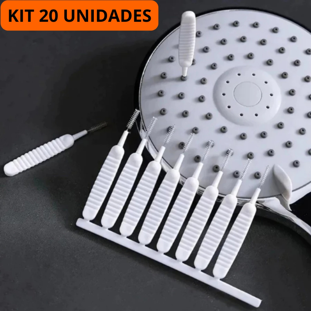 Kit 20 Escovinha Desentope Chuveiro Mini Limpador de Celular Escova Multifuncional Fogão Utilidades