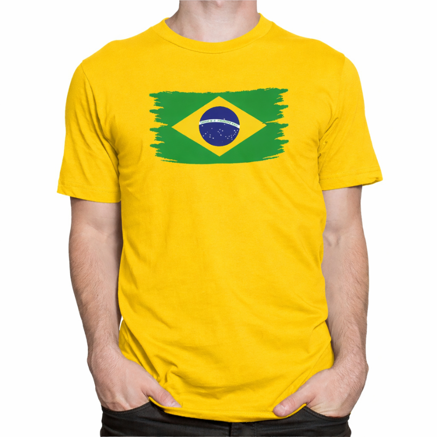 Camisa do Brasil Masculina Blusa Feminina Bandeira Futebol Camiseta Estampada Unissex