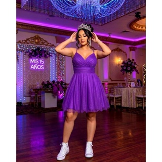 Vestido de festa curto debutante madrinha formatura  com alça de tule em Oferta na Shopee
